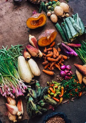 Assortment of vegetables on a table.